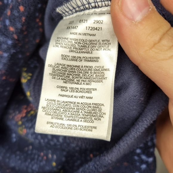 Columbia Navy Patterned Fleece Quarter-Zip Jacket Sz Lg - Picture 4 of 5